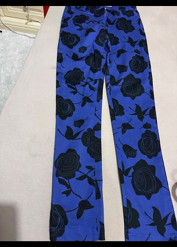 çoçuk Lacivert Çiçek Desenli Rahat Pantolon - Görsel 2