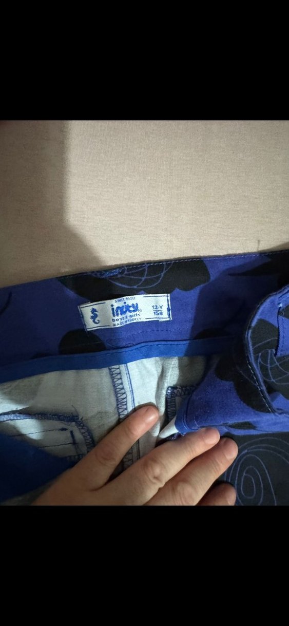 çoçuk Lacivert Çiçek Desenli Rahat Pantolon - Görsel 3