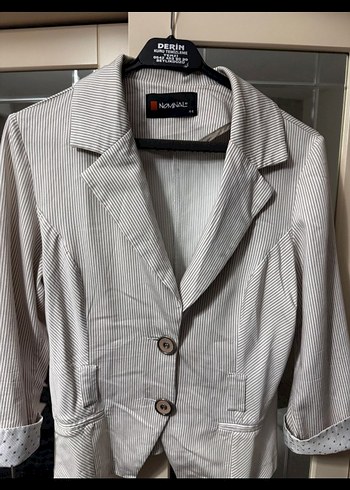 Bej Düğmeli Kadın Blazer Ceket - Görsel 2