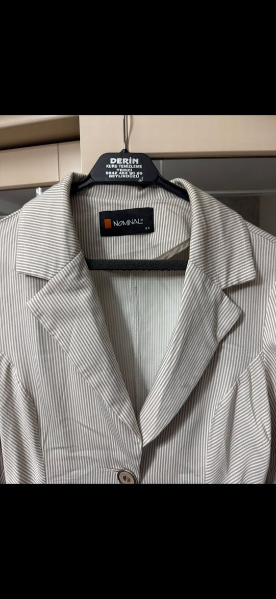 Bej Düğmeli Kadın Blazer Ceket - Görsel 4