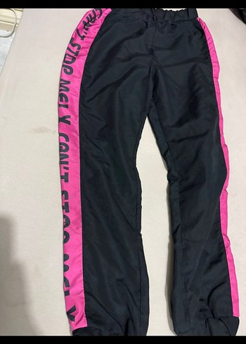 Kadın Pembe Siyah Fermuarlı Eşofman Takımı - Görsel 6