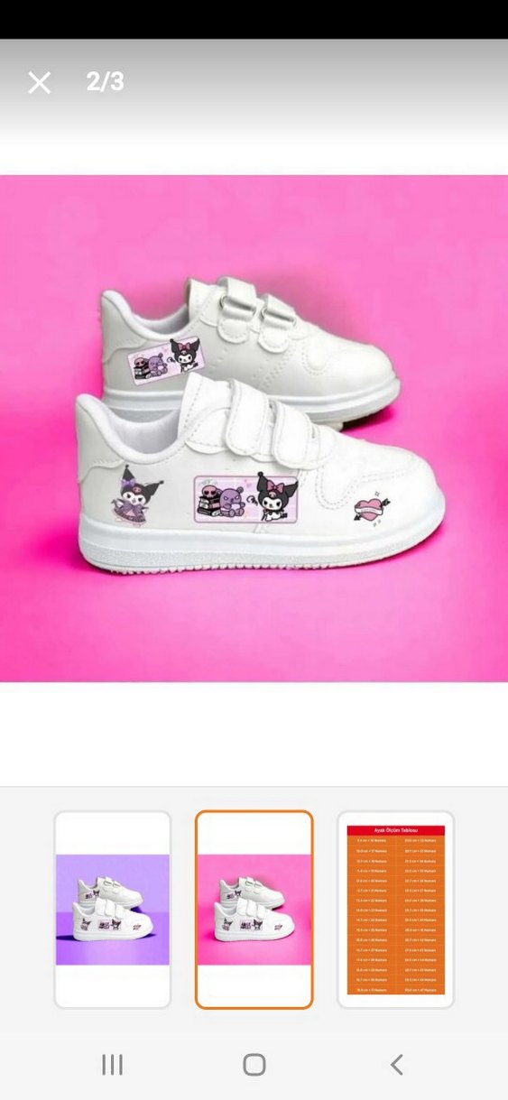 Beyaz Kız Çocuk Spor Ayakkabı Velcro - Görsel 3