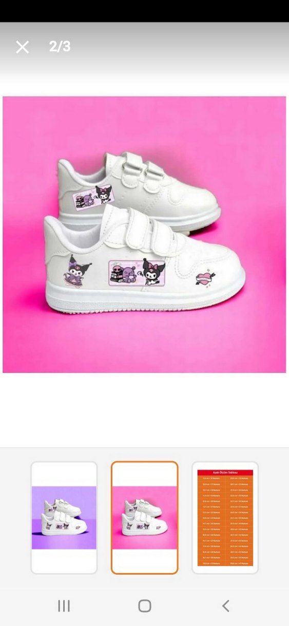 Beyaz Kız Çocuk Spor Ayakkabı Velcro - Görsel 2