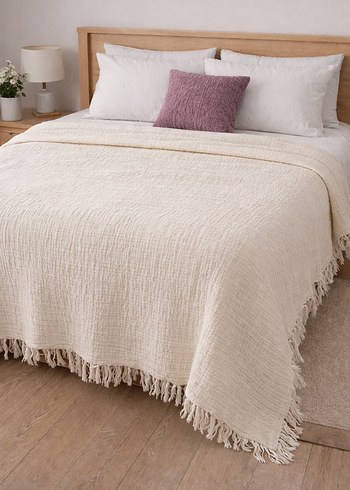 Müslin bambu Düz Yatak Örtüsü - Görsel 2