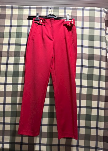 Bordo Midi Kadın Kumaş Pantolon