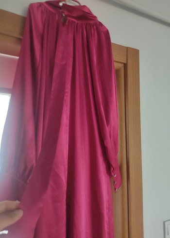 42 Beden bordo Renk Bordo Parlak Kadın Uzun Bohem Elbise