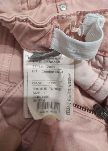 8 Yaş Beden pembe Renk LTB kız çocuk Pembe Mini Denim Şort