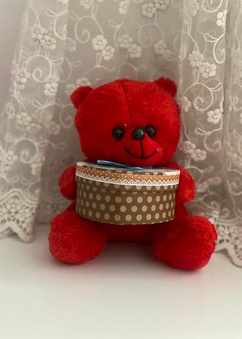 Kırmızı Peluş kalpli Ayıcık Oyuncak - Görsel 3