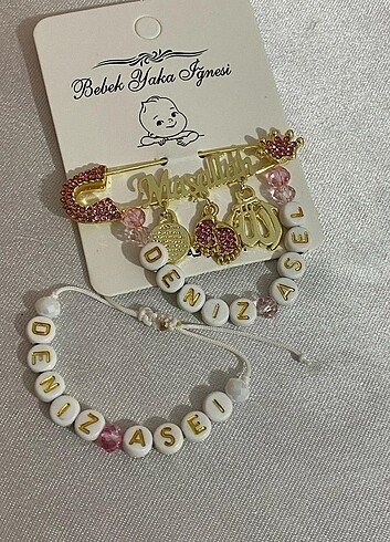 Bebek yaka iğnesi ve bileklik - Görsel 3