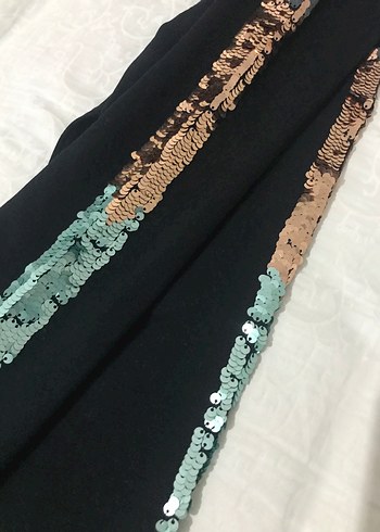 8 Yaş Beden çeşitli Renk Kız Çocuk Payetli Street Wear Tayt
