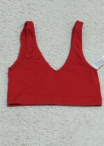 Kadın Mini Kırmızı Streetwear Atlet bluz askılı - Görsel 6