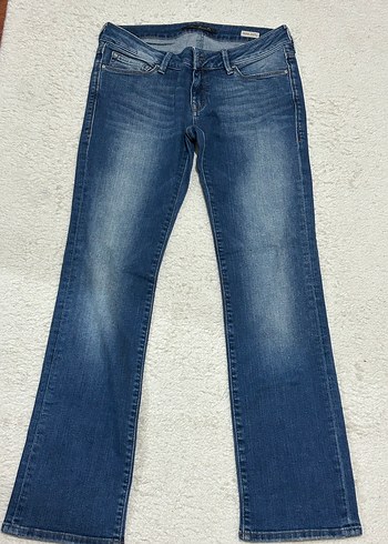 Kadın Dar Kesim mavi Kot düşük bel jean Pantolon - Görsel 2