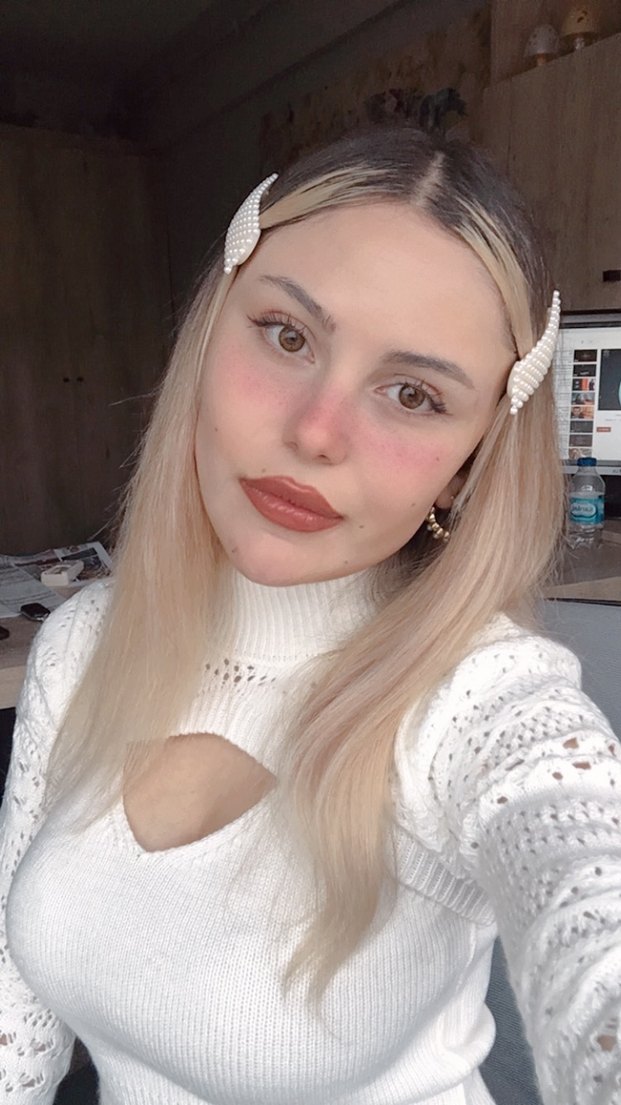 Beyaz Bohem Örgü Yüksek Yakalı takım Kazak - Görsel 4