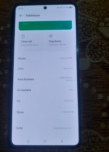 İNFİNİX NOT 30 PRO 8+8+256 GB Y.D. - Görsel 2
