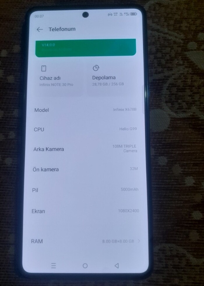 İNFİNİX NOT 30 PRO 8+8+256 GB Y.D. - Görsel 2