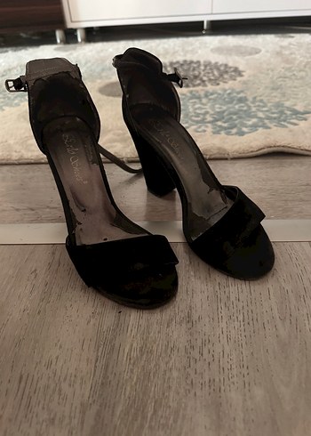 38 Beden Kadın Siyah Goth Stiletto Topuklu Ayakkabı