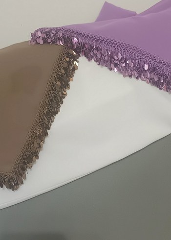 Dantel Detaylı Parlak Renkli Kadın Fuları - Görsel 4