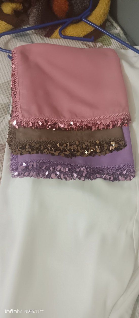 Dantel Detaylı Parlak Renkli Kadın Fuları - Görsel 2