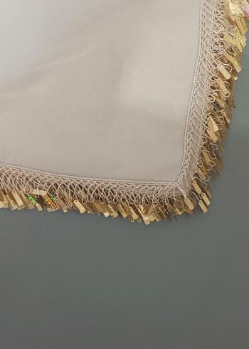 Bej Fırfırlı Bohem Kadın Fuları - Görsel 2