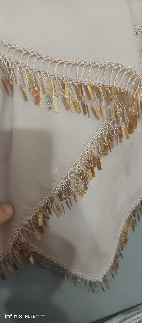 Bej Fırfırlı Bohem Kadın Fuları - Görsel 5