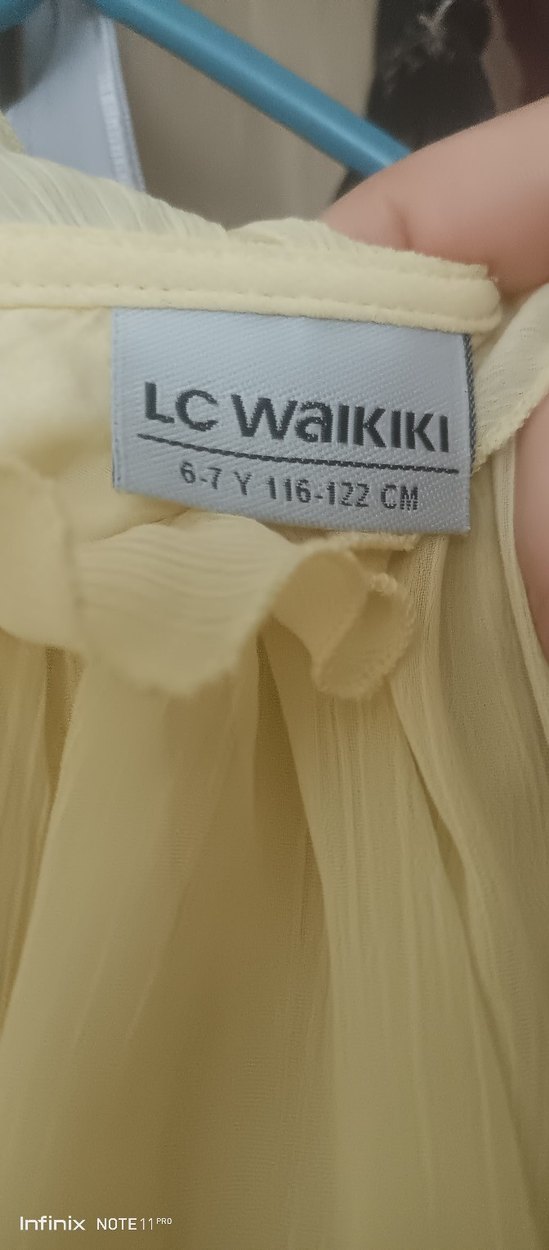 Sarı Kolsuz Fırfırlı Kız Elbisesi - Görsel 3