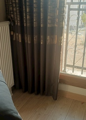 Bej ve Gri Desenli Modern Perde - Görsel 4