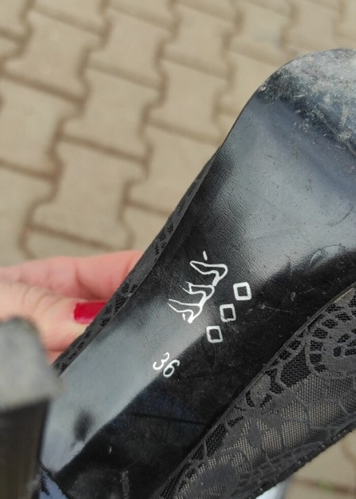 Kadın topuklu siyah dantel ayakkabı - Görsel 4