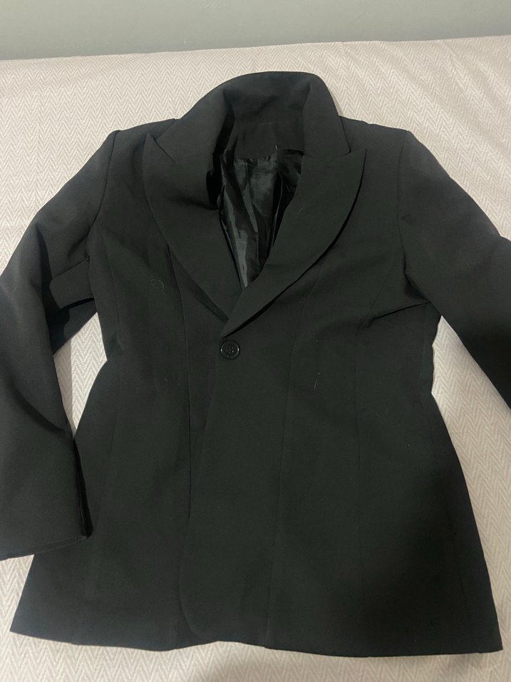 Siyah Düğmeli Kadın Ofis Blazeri - Görsel 2