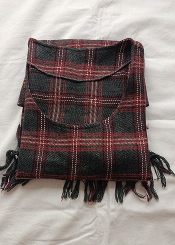 Bordo Ekose Püsküllü Bohem Kadın Yelek - Görsel 3