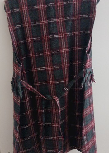 Bordo Ekose Püsküllü Bohem Kadın Yelek - Görsel 2