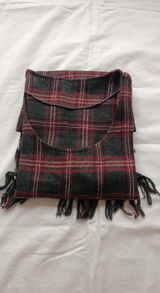 Bordo Ekose Püsküllü Bohem Kadın Yelek - Görsel 3