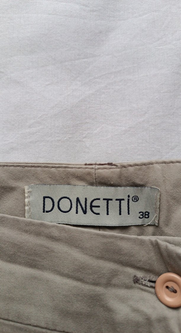 Bej Keten Kadın Bermuda Şort - Görsel 2