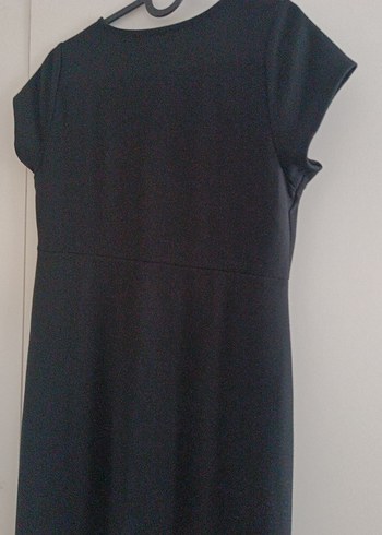 Düğmeli Siyah Midi Hamile Elbisesi - Görsel 5