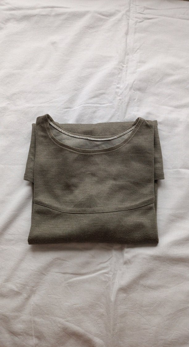 Bej Gri Hamile Keten Uzun Kollu Tişört - Görsel 4