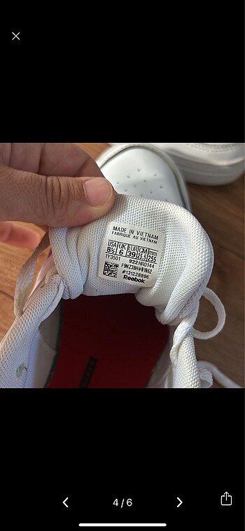 39 Beden beyaz Renk Reebok ayakkabı