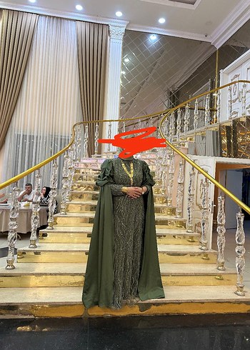 Abiye Drapeli Yüksek Yakalı Uzun Kadın Abiye Elbise