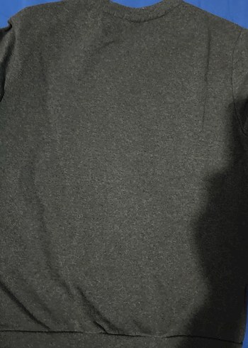 Gri Baskılı Kadın Sweatshirt, Uzun Kollu - Görsel 2