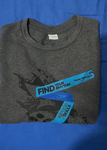 Gri Baskılı Kadın Sweatshirt, Uzun Kollu - Görsel 3