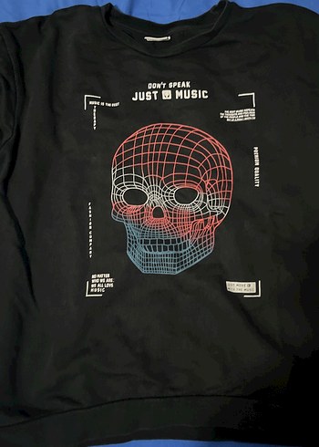 NASA Baskılı Siyah Kadın Sweatshirt - Görsel 5