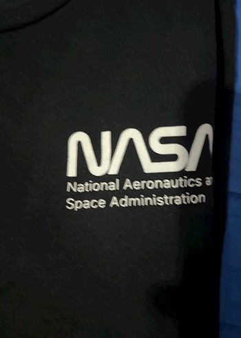 NASA Baskılı Siyah Kadın Sweatshirt - Görsel 4