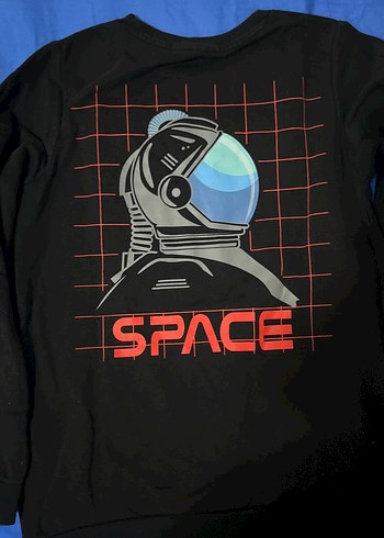 NASA Baskılı Siyah Kadın Sweatshirt - Görsel 2