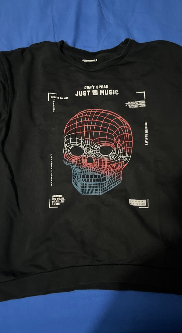 NASA Baskılı Siyah Kadın Sweatshirt - Görsel 5