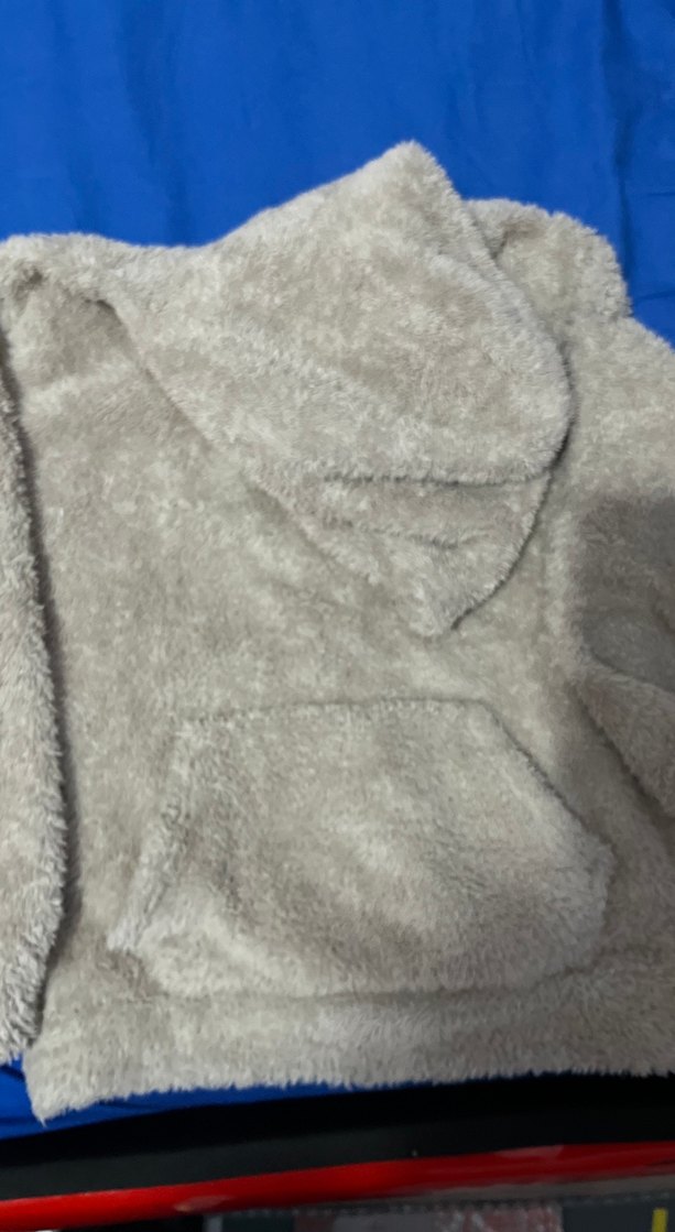 Gri Kapüşonlu Erkek Yumuşak Peluş Sweatshirt - Görsel 2