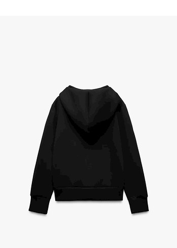 m Beden Siyah Fermuarlı Kapüşonlu Sweatshirt