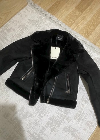 Siyah Süet Kadın Biker Ceket