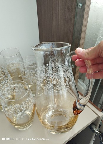 Paşabahçe Desenli Cam Sürahi ve Bardak Seti