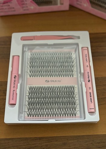 Pastel Pembe Takma Kirpik Seti ve Yapıştırıcı - Görsel 6