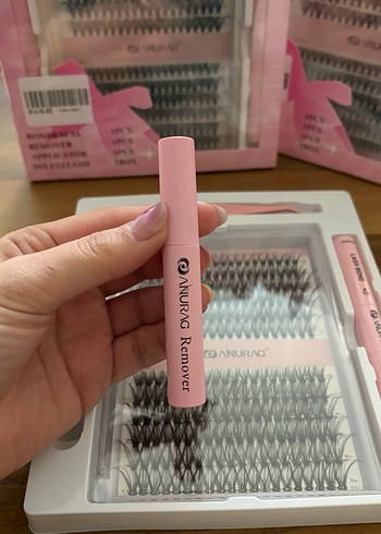 Pastel Pembe Takma Kirpik Seti ve Yapıştırıcı - Görsel 7