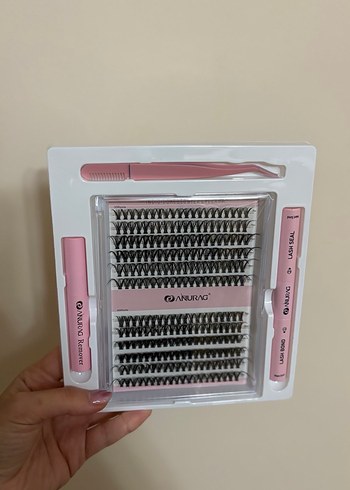 Pastel Pembe Takma Kirpik Seti ve Yapıştırıcı - Görsel 3