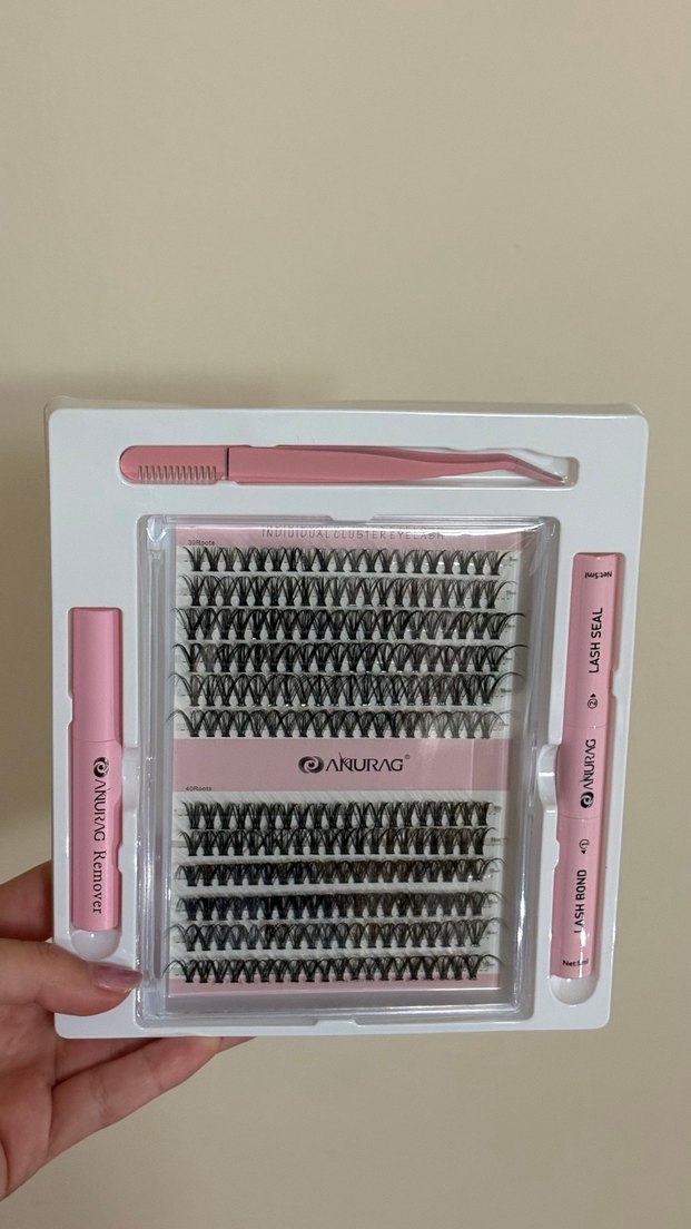 Pastel Pembe Takma Kirpik Seti ve Yapıştırıcı - Görsel 4